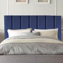 Ver imagem 1 de Cabeceira Cama Casal Queen Size 160 Cm Lívia Veludo e Frame Azul Marinho