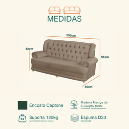Sofá 3 Lugares Suede Finlândia - 3