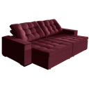 Ver imagem 2 de Sofá Retrátil e Reclinável 2,10m Suede Tunísia Vinho
