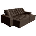 Ver imagem 2 de Sofá Retrátil e Reclinável 2,10m Suede Tunísia Marrom Café
