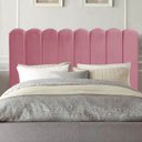 Ver imagem 2 de Cabeceira Nuvem Cama Box Solteiro 90 cm Alanis Suede Rosa