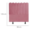 Ver imagem 3 de Cabeceira Nuvem Cama Box Solteiro 90 cm Alanis Suede Rosa