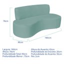 Ver imagem 2 de Sofá Curvo Orgânico Escritório Recepção 3 Lugares Amsterdã 160cm Suede
