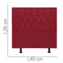 Ver imagem 3 de Cabeceira Estofada Istambul Capitonê 140cm Casal Box Quarto Corino Vermelho - Ahazzo Móveis
