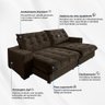 Sofá Retrátil e Reclinável 2,30m 4 Lugares Molas Ensacadas Pillow Top Califórnia - 4