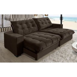 Sofá Retrátil e Reclinável 2,30m 4 Lugares Molas Ensacadas Pillow Top Califórnia - 2