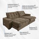 Ver imagem 4 de Sofá Califórnia Retrátil e Reclinável 2,10m 3 Lugares Molas Ensacadas Pillow Top Veludo Castor