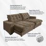Sofá Retrátil e Reclinável 2,10m 3 Lugares Molas Ensacadas Pillow Top Califórnia - 3
