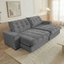 Sofá Retrátil e Reclinável 2,10m 3 Lugares Molas Ensacadas Pillow Top Califórnia - 1 Sofá Retrátil e Reclinável 2,10m 3 Lugares Molas Ensacadas Pillow Top Califórnia - 1