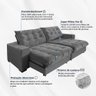Sofá Retrátil e Reclinável 2,10m 3 Lugares Molas Ensacadas Pillow Top Califórnia - 4