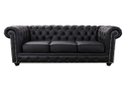 Ver imagem 1 de Sofá Chesterfield de Couro 3 Lugares - Preto