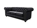 Ver imagem 2 de Sofá Chesterfield de Couro 3 Lugares - Preto