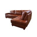 Ver imagem 3 de Sofá de Couro Canto Marrocos 3 Lugares com Chaise Direita - Conhaque com Brilho