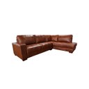 Ver imagem 2 de Sofá de Couro Canto Marrocos 3 Lugares com Chaise Direita - Conhaque com Brilho