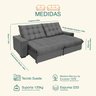 Sofá Retrátil e Reclinável 2,50m 5 Lugares Molas Ensacadas Pillow Top Califórnia - 3