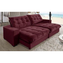 Sofá Retrátil e Reclinável 2,30m 4 Lugares Molas Ensacadas Pillow Top Califórnia - 2