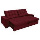 Ver imagem 2 de Sofá Califórnia Retrátil e Reclinável 3,10m 6 Lugares Molas Ensacadas Pillow Top Veludo Vinho
