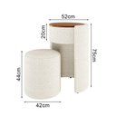 Ver imagem 2 de Kit Puff Penteadeira Vega com Espelho e Puff Menor Boucle Premium Feminino Maquiagem Quarto - Bege