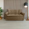 Sofá Small 3 Lugares Conforto 160cm Suede Marrom Herrero Decor - 3