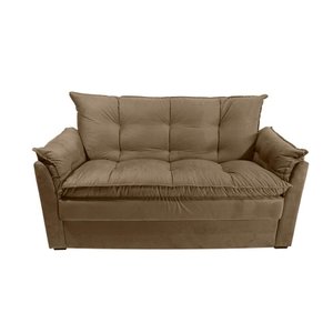 Sofá Small 3 Lugares Conforto 160cm Suede Marrom Herrero Decor