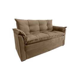 Sofá Small 3 Lugares Conforto 160cm Suede Marrom Herrero Decor - 2