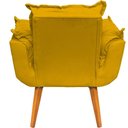Ver imagem 2 de Kit 3 Poltronas Decorativa Alice Pé Trapézio 30cm Castanho - Suede