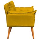 Ver imagem 3 de Kit 3 Poltronas Decorativa Alice Pé Trapézio 30cm Castanho - Suede