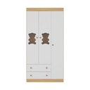 Ver imagem 7 de Guarda-roupa Infantil 92cm com Vidro 3 Portas e 2 Gavetas Teddy Multimóveis Mp4487 Madeirado/branco