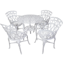 Ver imagem 4 de Kit 4 Cadeiras e Mesa Tampo Aluminio Piscina Jardim com Guarda Sol