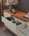 Ver imagem 4 de Buffet Ares 1,65m 2 Porta e Pés em Madeira:naturalle/off