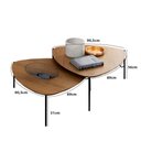 Ver imagem 3 de Conjunto de Mesas de Centro 89cm para Sala 100% Mdf Cor:louro com Preto