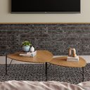 Ver imagem 6 de Conjunto de Mesas de Centro 89cm para Sala 100% Mdf Cor:louro com Preto