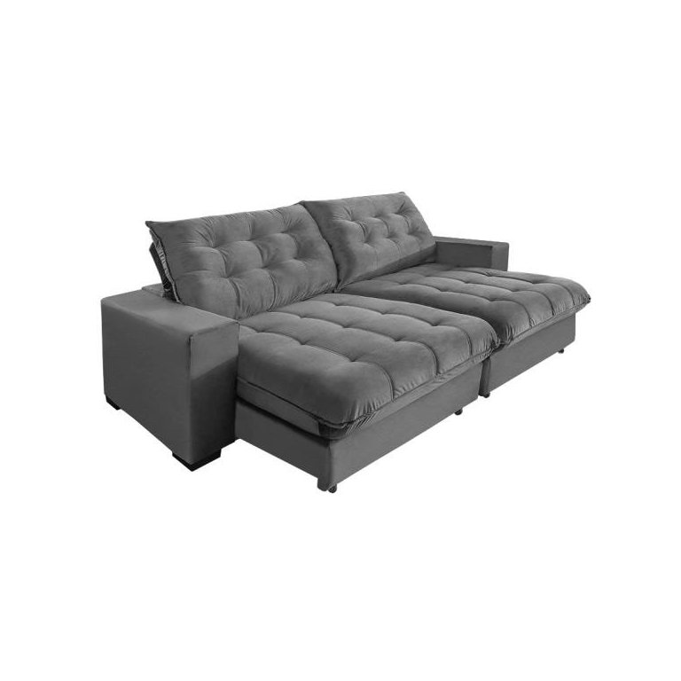 Sofá Retrátil e Reclinável 2,30m 4 Lugares Molas Ensacadas Pillow Top Califórnia