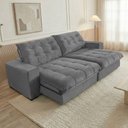 Ver imagem 1 de Sofá Retrátil e Reclinável 2,30m 4 Lugares Molas Ensacadas Pillow Top Califórnia