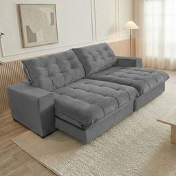 Sofá Retrátil e Reclinável 2,30m 4 Lugares Molas Ensacadas Pillow Top Califórnia - 1