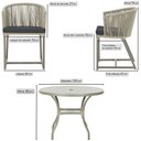 Ver imagem 2 de Mesa com 6 Cadeiras de Jantar Roma 120cm e Noronha em Alumínio Fendi Corda Náutica Estofado 11 Trama