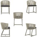 Ver imagem 5 de Mesa com 6 Cadeiras de Jantar Roma 120cm e Noronha em Alumínio Fendi Corda Náutica Estofado 11 Trama