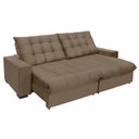 Ver imagem 2 de Sofá Califórnia Retrátil e Reclinável 3,10m 6 Lugares Molas Ensacadas Pillow Top Veludo Castor