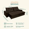 Sofá Retrátil e Reclinável 2,90m 5 Lugares Molas Ensacadas Pillow Top Califórnia - 3