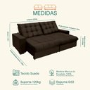 Ver imagem 3 de Sofá Retrátil e Reclinável 2,90m 5 Lugares Molas Ensacadas Pillow Top Califórnia
