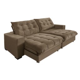 Sofá Retrátil e Reclinável 2,30m 4 Lugares Molas Ensacadas Pillow Top Califórnia - 1