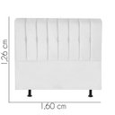 Ver imagem 3 de Cabeceira Estofada Kiara 160cm Queen Size Box Quarto Corino Branco - Gat Magazine