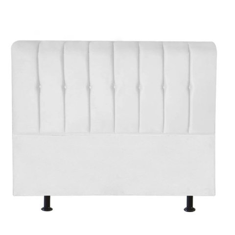 Cabeceira Estofada Kiara 160cm Queen Size Box Quarto Corino Branco - Gat Magazine