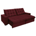 Ver imagem 2 de Sofá Califórnia Retrátil e Reclinável 2,10m 3 Lugares Molas Ensacadas Pillow Top Veludo Vinho