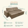 Sofá Retrátil e Reclinável 2,30m Suede Magno Marrom Castor - 4