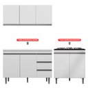 Ver imagem 2 de Cozinha Compacta Completa Andréia 03 Peças Aéreo 120cm Balcão Pia e Cooktop Branco - Desk Design AJL