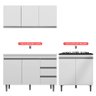 Cozinha Compacta Completa Andréia 03 Peças Aéreo 120cm Balcão Pia e Cooktop Branco - Desk Design AJL - 2