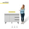 Cozinha Compacta Completa Andréia 03 Peças Aéreo 120cm Balcão Pia e Cooktop Branco - Desk Design AJL - 11