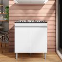 Ver imagem 5 de Cozinha Compacta Completa Andréia 03 Peças Aéreo 120cm Balcão Pia e Cooktop Branco - Desk Design AJL