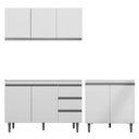 Ver imagem 1 de Cozinha Compacta Completa Andréia 03 Peças Aéreo 120cm Balcão Pia e Cooktop Branco - Desk Design AJL